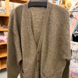 Vintage 80's Pendleton Men's 100% Wool Gray Button Front Cardigan